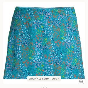 Land's End ~ Tummy Control Swim Skirt ~ Turquoise Floral - Still in store ~ 18W